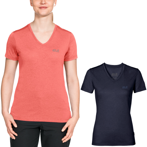 Jack Wolfskin Womens Crosstrail Short Sleeve Top T Shirt Base Layer Warm 