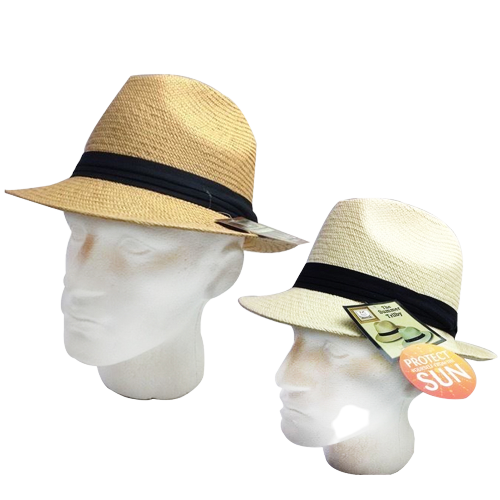 MELBOURNE HATS Fedora  Ecuadorian Palm Straw Hat Handwoven Summer Panama Trilby