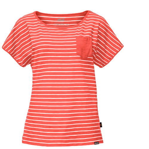 Jack Wolfskin Travel Striped T Women Top Short Sleeves Ladies Shirt Quick-drying