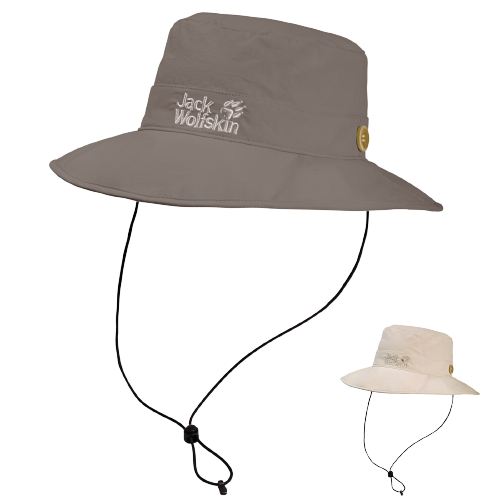 Jack Wolfskin Wide Brim Hat Hiking Fishing Outdoor Sun Supplex Mesh Cap