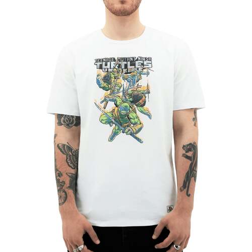 Teenage Mutant Ninja Turtles Mens T Shirt Tee Top Booyakasha - White