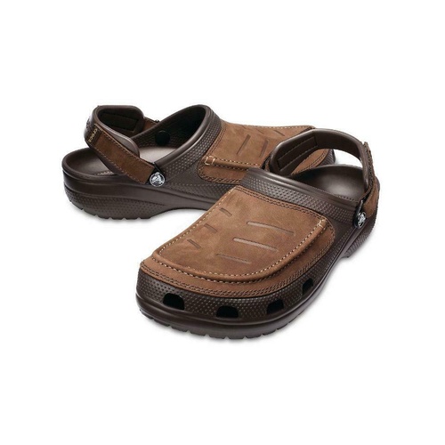 Crocs Mens Yukon Vista Clog Slides Classic w Leather Sandals - Espresso