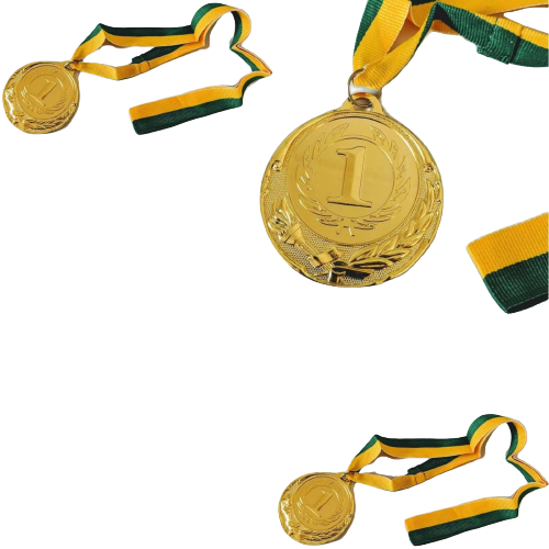 10x METAL WINNER GOLD MEDAL 1st Party Favours Sports Day 40cm Ribbon BULK