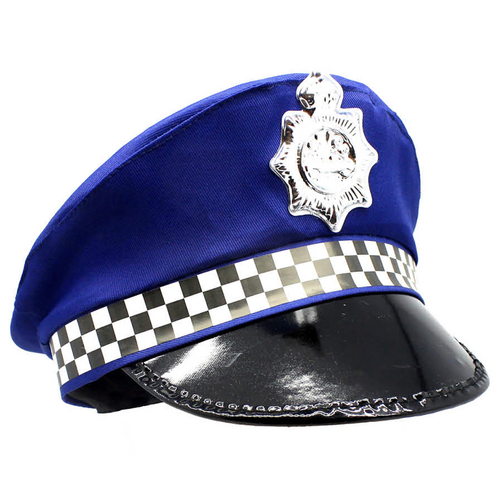Police Officer Hat Pilot Cop Costume Party Cap Halloween Book Week - Blue