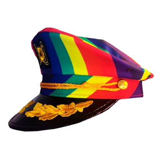 Rainbow Sailor Cap Costume Hat Pride Burning Man Festival Mardi Gras