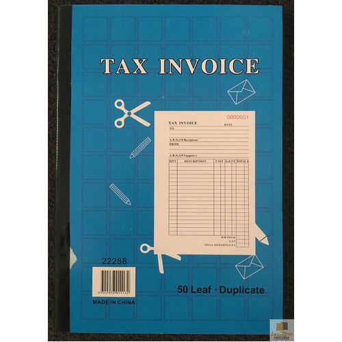 TAX INVOICE BOOK 50 Page Duplicate Statement Carbonless Quote