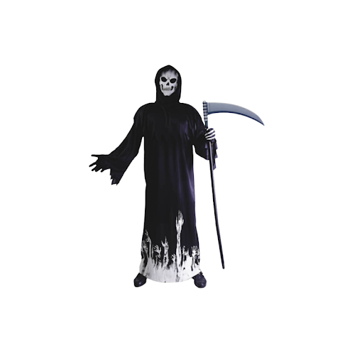 Adult Glow in the Dark Skeleton Reaper Halloween Costume Party Scary