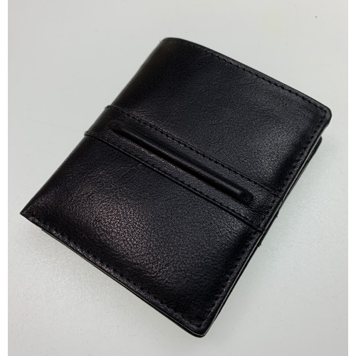 DENTS Men&#39;s Tri-Fold Leather Wallet w Coin Pocket - Black