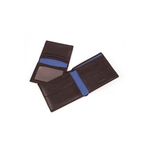 Dents RFID Leather Billfold Wallet w/ Removable Pass Holder - Chocolate/Royal Blue