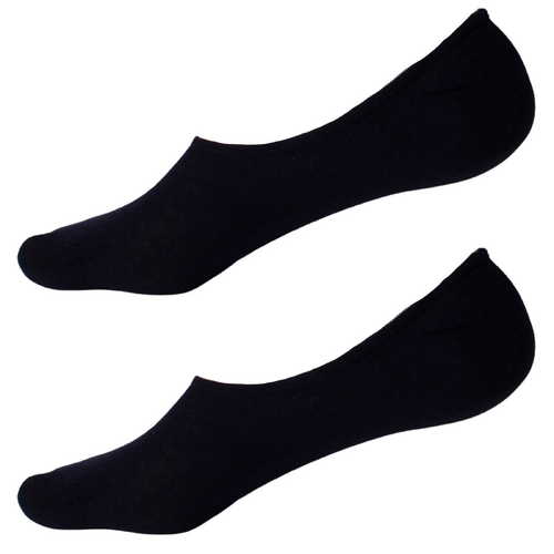 2x NO SHOW COTTON SOCKS Non Slip Heel Grip Low Cut Invisible Footlet Seamless