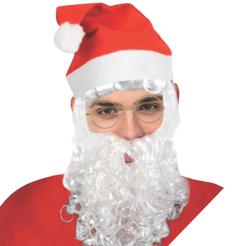 Adult Mens Santa Claus Hat & Beard Set Christmas Xmas Kit