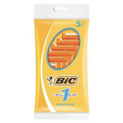 BiC Classic Disposable Sensitive Single Blade Shaving Razor - 1 Pack of 5 