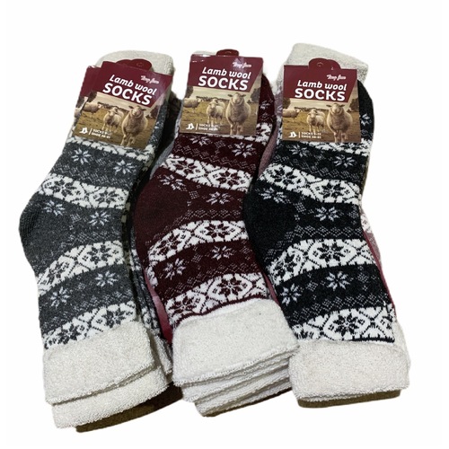 12 Pairs Womens Lambs Wool Socks Extra Warm Winter Thermal Soft Bulk