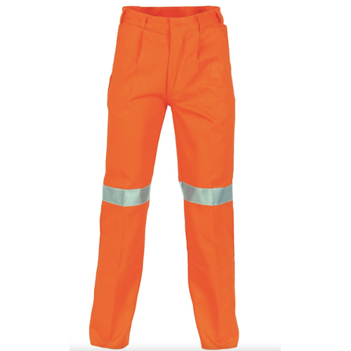 DNC Cotton Drill Pants With 3M Reflective Tape - Orange - Size 107R
