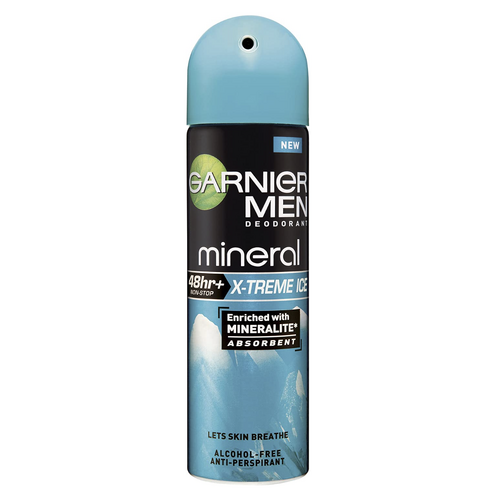 Garnier Mineral Men Deodorant X-Treme Ice Aerosol Antiperspirant Spray 94.5g 