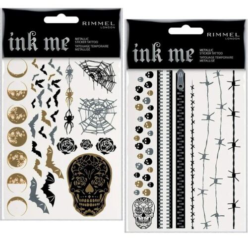 Rimmel Ink Me Metallic Stickers Tattoo Transfers 2 Sheets -  Halloween