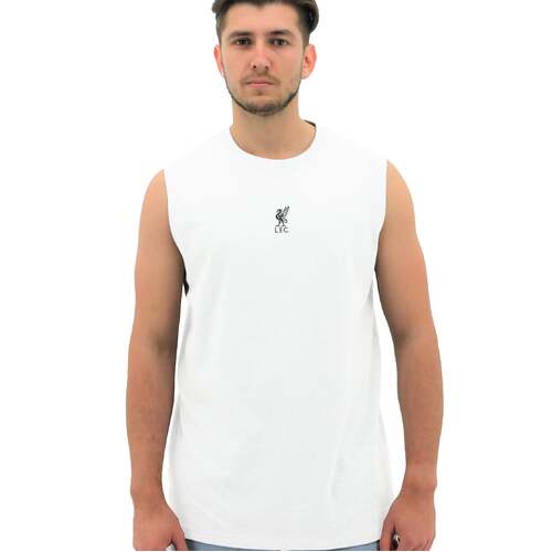 Liverpool FC Mens Muscle Tank Top T-Shirt Vest Soccer Official Licensed - White