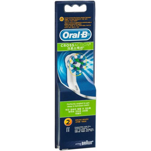 1 Pack of 2 Oral-B CrossAction Electric Toothbrush Heads Refills Replacement