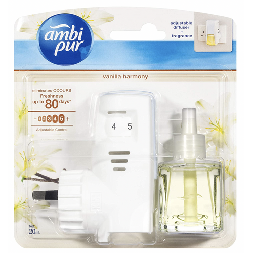 Ambi Pur Plug-In Adjustable Diffuser + Fragrance 20ml - Vanilla Harmony 