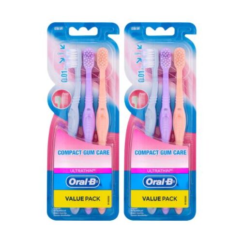 2x Oral-B 3pk Ultrathin Compact Gum Care Toothbrush Extra Soft  Tooth Brush