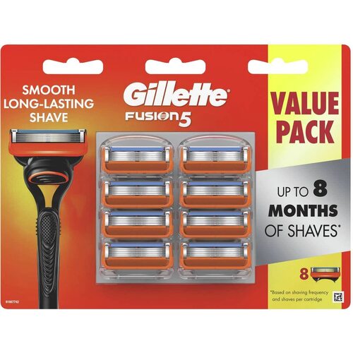 Gillette Fusion 5 Mens Power Blades Long-Lasting Shave - 8 Pack of Cartridges