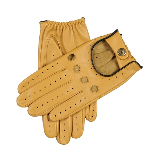 DENTS Mens Delta Classic Leather Driving Gloves - Cork/Black