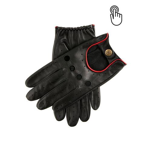 Dents Mens Silverstone Touchscreen Driving Gloves - Black Berry
