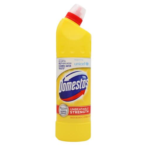 Domestos 750ml Thick Bleach Extended Power Citrus Fresh Kills All Known Germs Dead