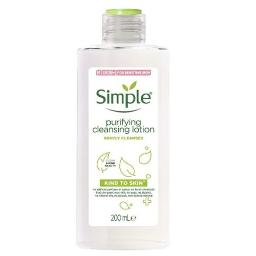 Simple Kind to Skin 200ml Purifying Cleansing Body Lotion Gently Cleanses