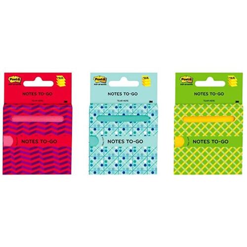 POST-IT 100 Sheets 76mm X 76mm Notes-To-Go Office School Stationary - Assorted  