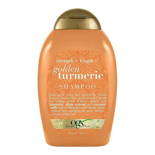 Ogx Shampoo Strength & Length + Golden Turmeric 385ml Infused With Coconut Milk