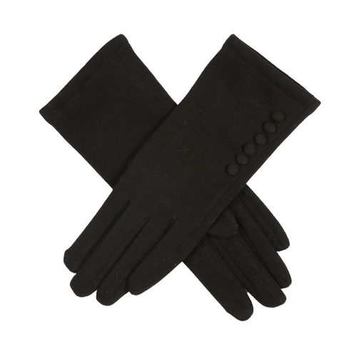 Dents Womens Longer Length Touch Screen Thermal Gloves Warm Winter Coral Fleece - Black - One Size
