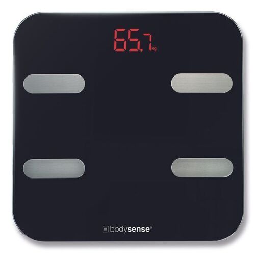 Bodysense 180Kg Bath Scale Wireless Body Analysis Black Bathroom Scales Weight
