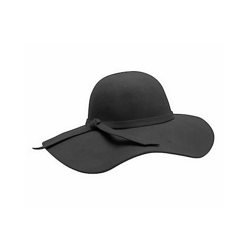 Maddison Avenue Womens Adjustable Wool Fedora Panama Hat One Size - Black