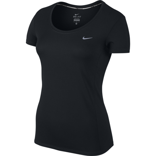 Nike Womens Dri-Fit Running Gym T-Shirt Top Short Sleeve - Black