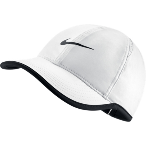 Nike Womens Featherlight Tennis Hat Cap Dri-Fit Sports Ladies - White/Black