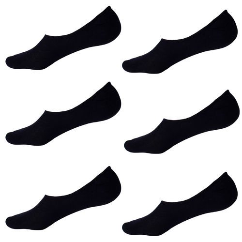 6x NO SHOW COTTON SOCKS Non Slip Heel Grip Low Cut Invisible Footlet Seamless