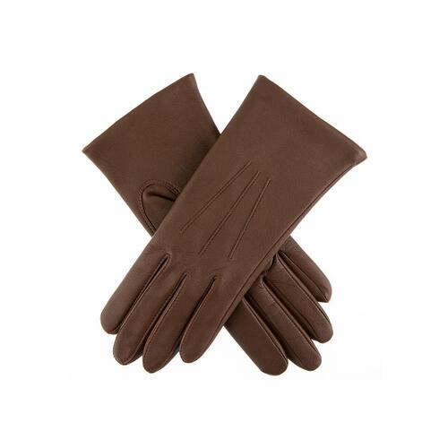 Dents Womens Emma Three-Point Leather Gloves - Chestnut