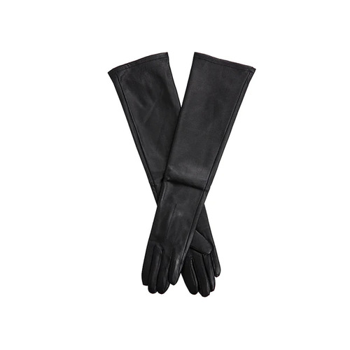 Dents Mia Womens Single Point Long Leather Gloves - Black