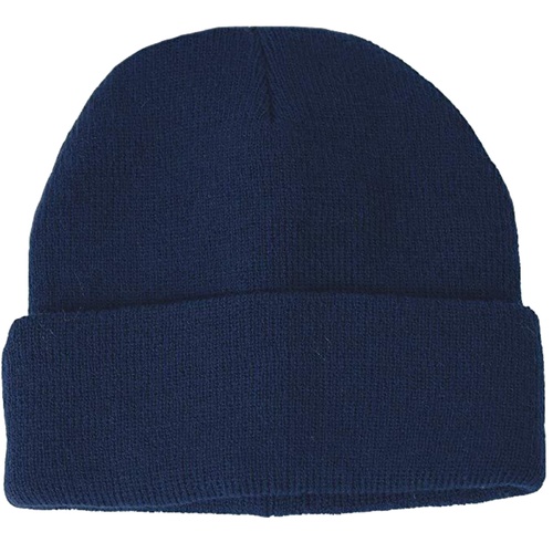DENTS Fine Knit Turn Up Beanie Warm Winter Hat Plain Ski Thermal - Navy