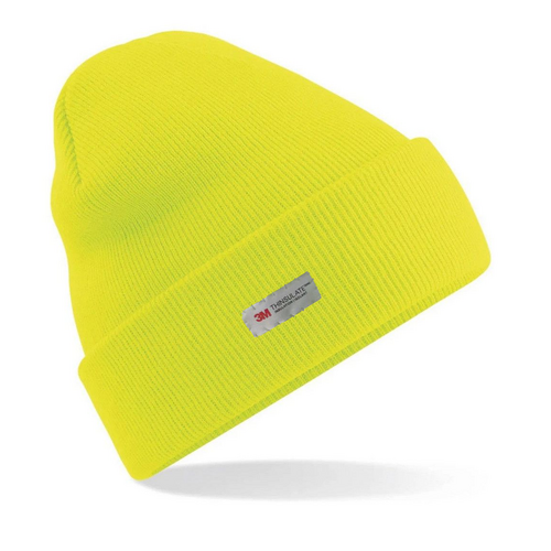 Dents 3M THINSULATE Pull On Beanie Hat Thermal Work High Visibility - Neon Yellow