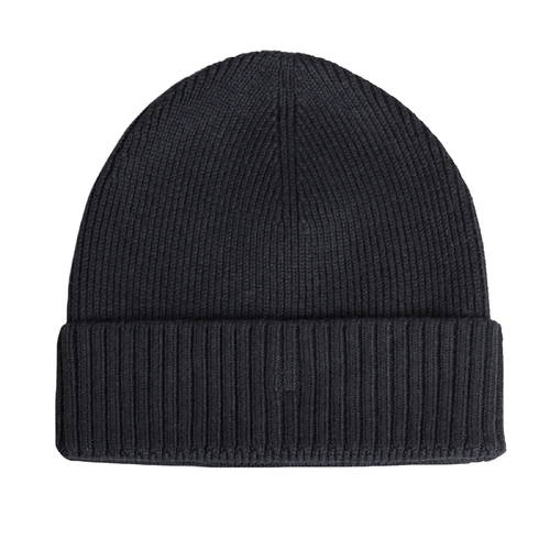 Dents Mens Wool Beanie Winter Rib Fine Knit Warm Hat Ski Turn Up - Black