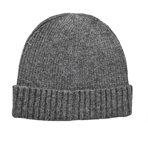 Dents Mens Wool Beanie Winter Rib Fine Knit Warm Hat Ski Turn Up - Charcoal Grey