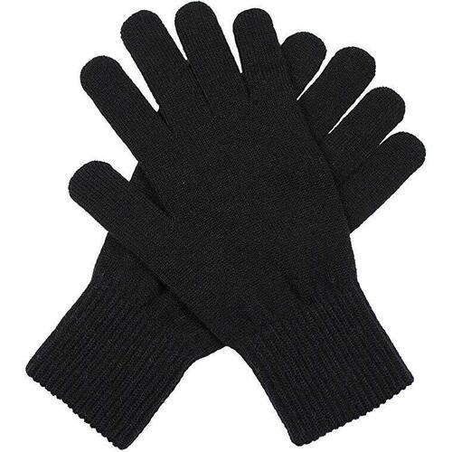 Dents Mens Full Finger Stretch Knit Gloves Warm Winter - Black