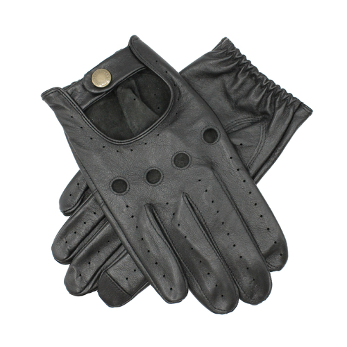 Dents Mens Kangaroo Leather Driving Gloves with Touchscreen Technology - Black