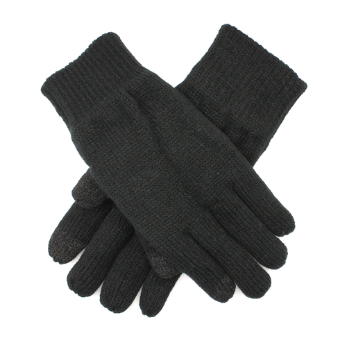 Dents Womens 3M Thinsulate Lined Touchscreen Knit Gloves - Black