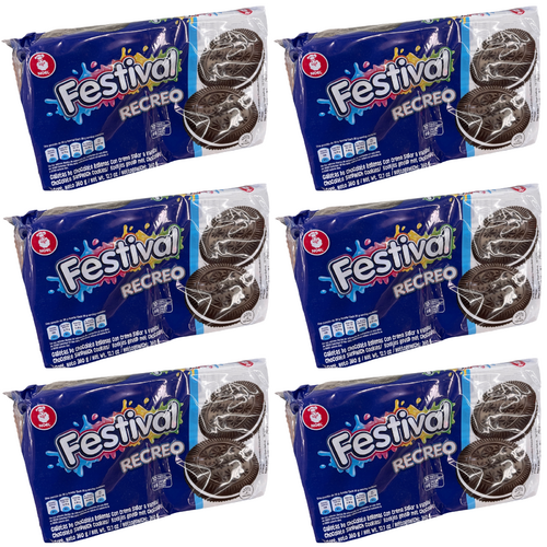 6x Festival RECREO Biscuits Sandwich Cookies Colombian Galletas like Oreo