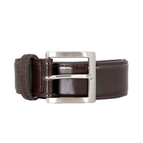 Dents Mens Contrast-Lined Leather Belt - Brown