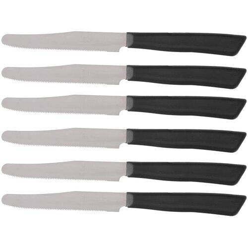 6x INOXBONOMI Stainless Steel Table Knives Knife Cutlery Set Black - MADE IN ITALY