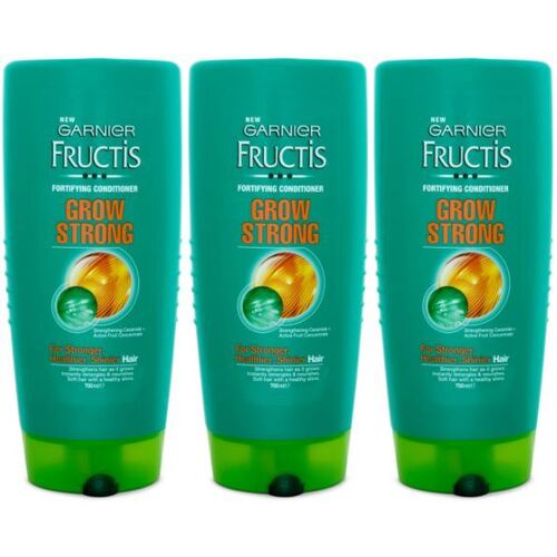 3x Garnier Fructis 700mL Fortifying Conditioner Grow Strong For Stronger, Healthier, Shinier Hair